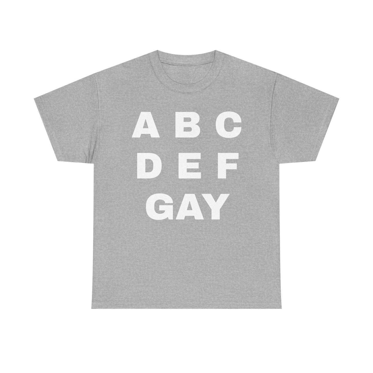 Unisex Heavy Cotton Tee - ABCDEFGAY Graphic Tee for LGBTQ+ Pride