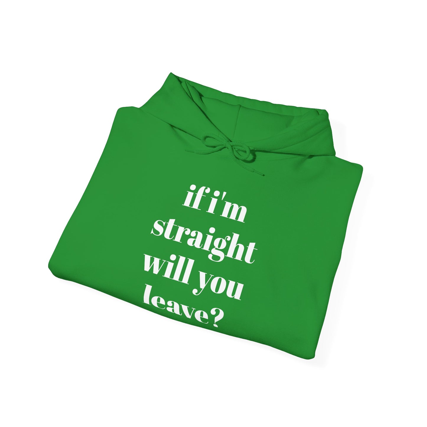 Funny Unisex Hooded Sweatshirt - "If I'm Straight, Will You Leave?"