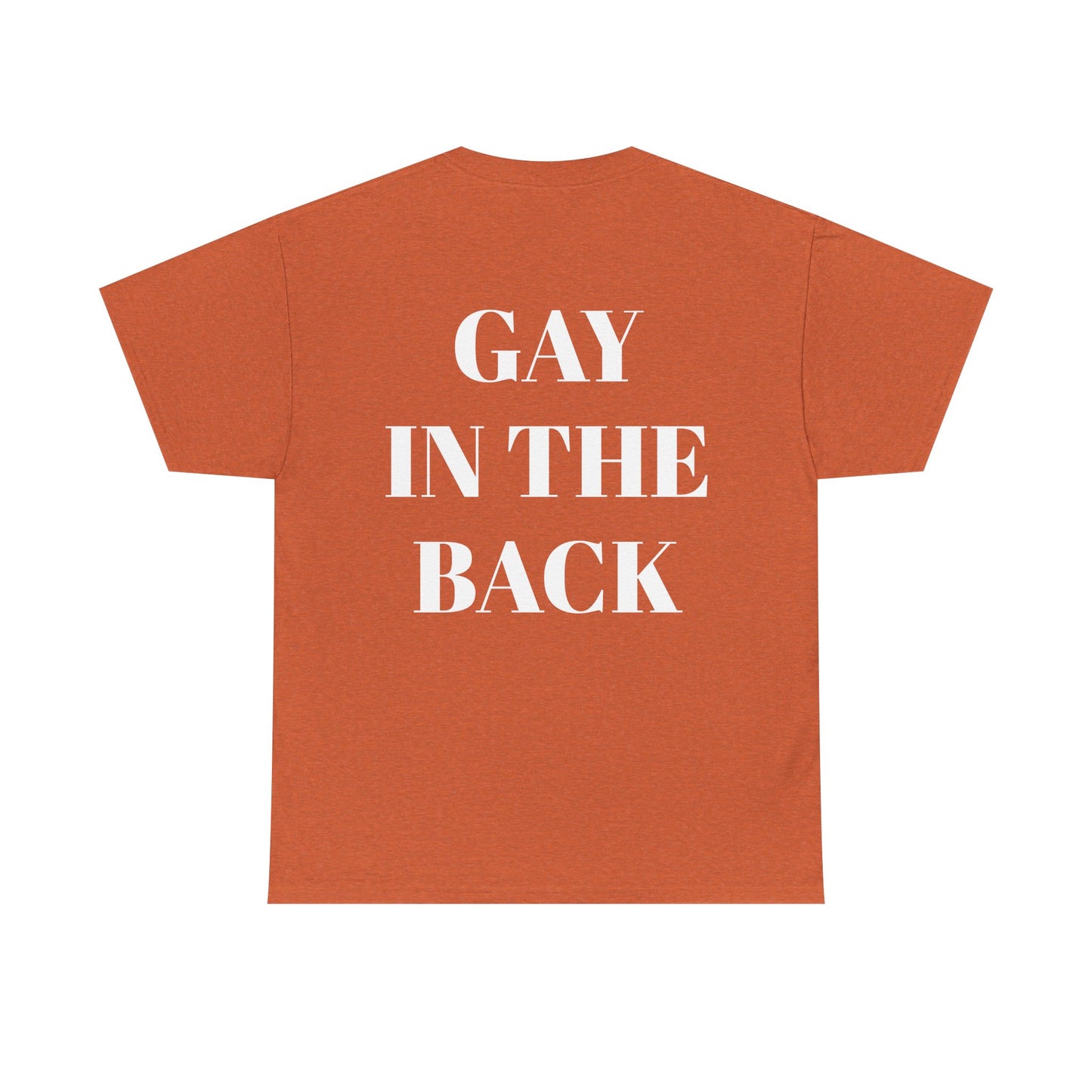 Unisex Heavy Cotton Tee - 'Gay in the Back' Statement Tee for Pride