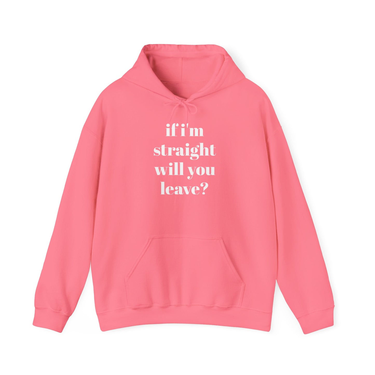 Funny Unisex Hooded Sweatshirt - "If I'm Straight, Will You Leave?"