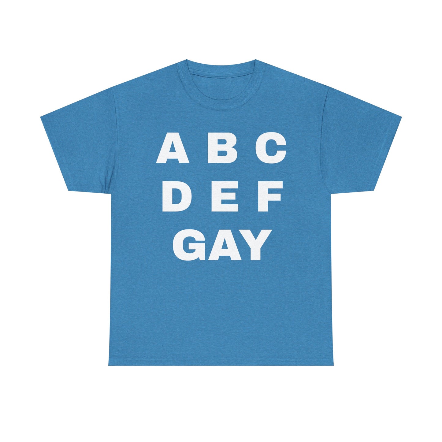Unisex Heavy Cotton Tee - ABCDEFGAY Graphic Tee for LGBTQ+ Pride