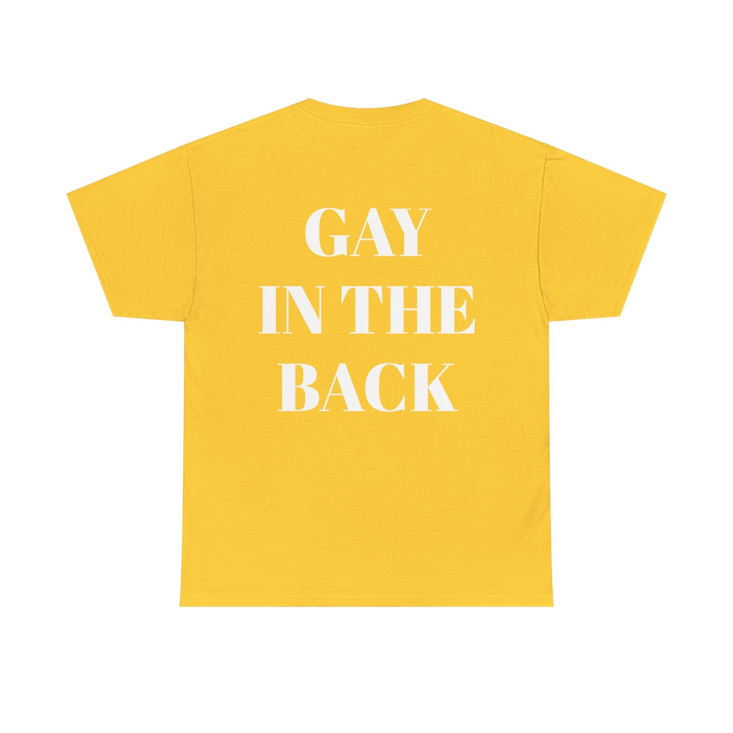 Unisex Heavy Cotton Tee - 'Gay in the Back' Statement Tee for Pride