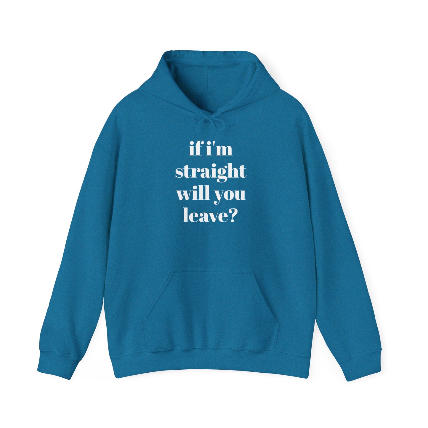 Funny Unisex Hooded Sweatshirt - "If I'm Straight, Will You Leave?"