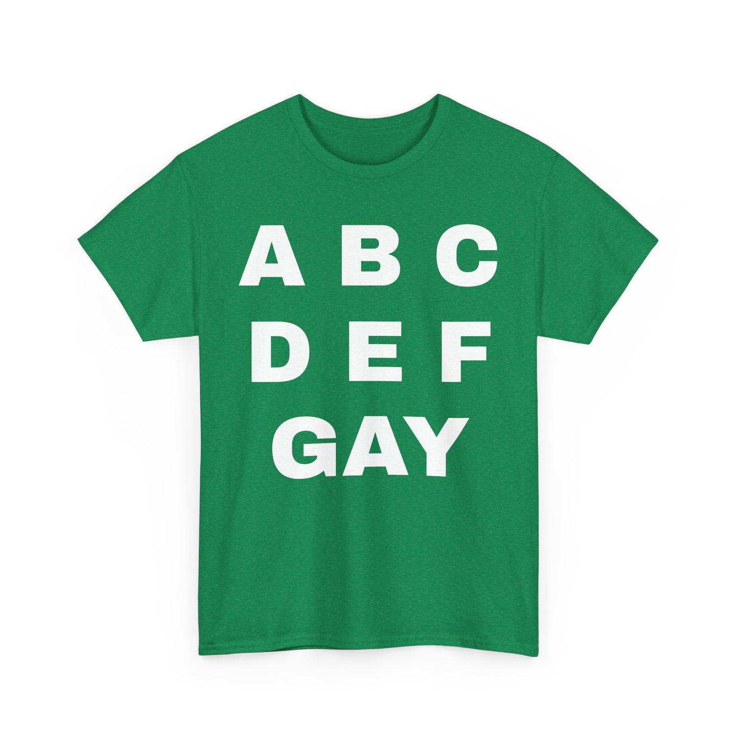 Unisex Heavy Cotton Tee - ABCDEFGAY Graphic Tee for LGBTQ+ Pride