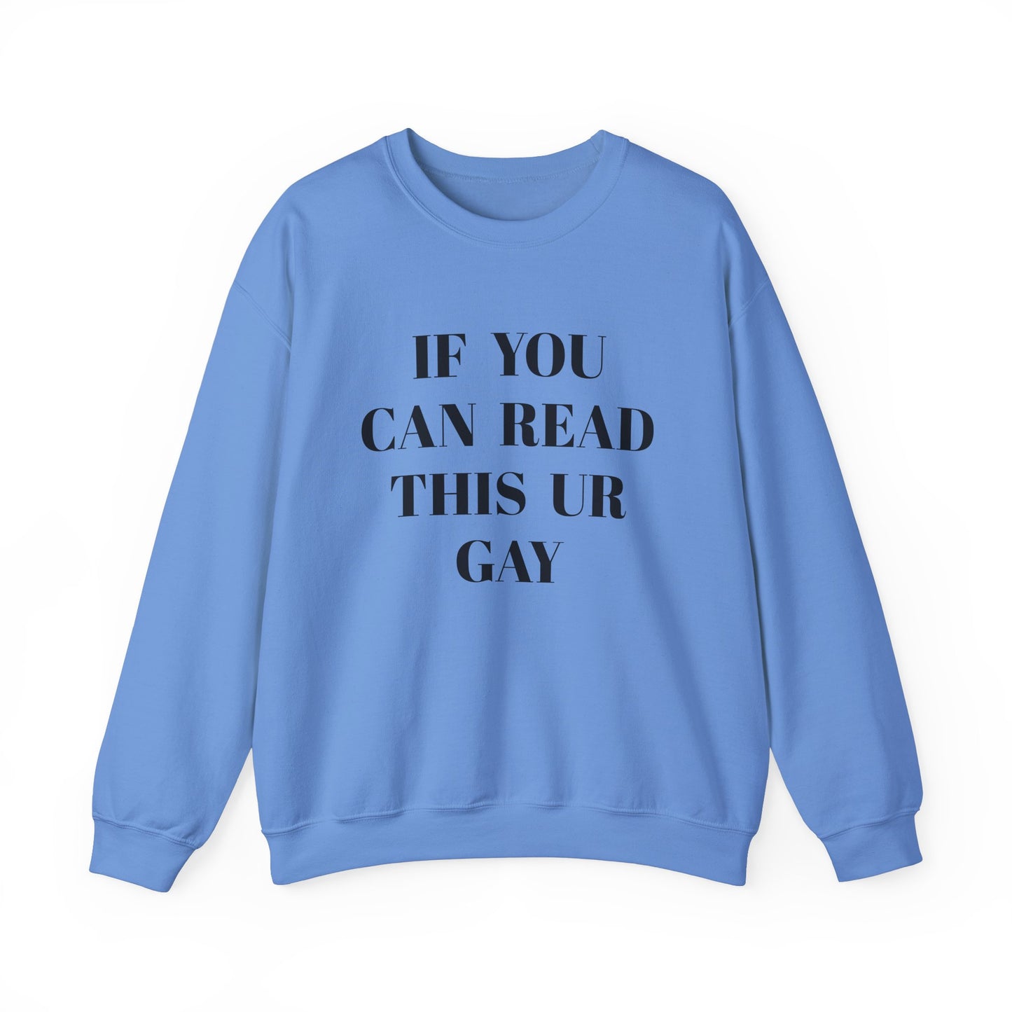 Unisex Humor Crewneck Sweatshirt - "IF U CAN READ THIS UR GAY"